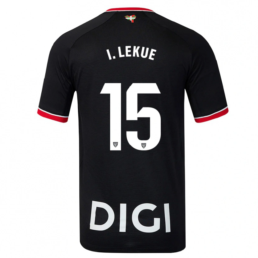 Danxen Mænd Inigo Lekue #15 Sort Hvid Rød Udebane Spillertrøjer 2026/27 Trøje T-Shirt