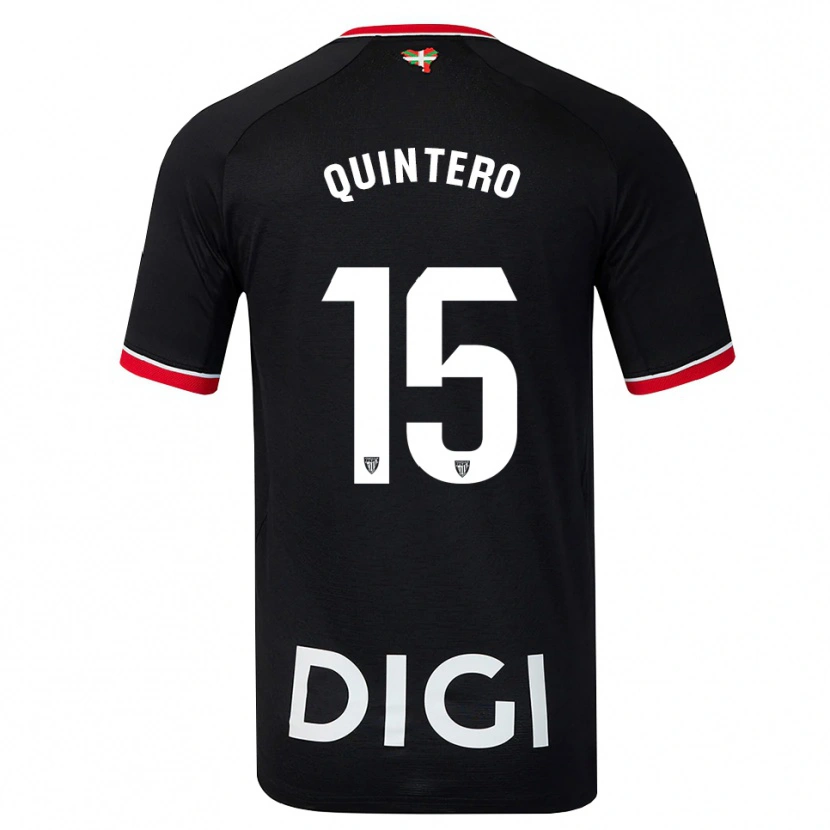 Danxen Mænd Iker Quintero #15 Sort Hvid Rød Udebane Spillertrøjer 2026/27 Trøje T-Shirt
