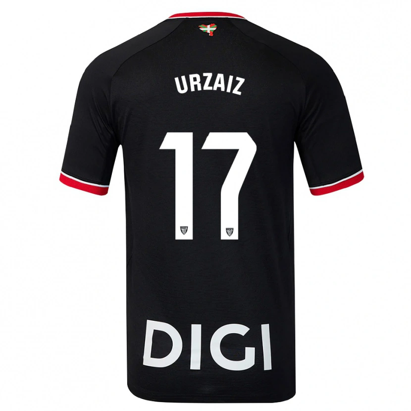 Danxen Mænd Unax Urzaiz #17 Sort Hvid Rød Udebane Spillertrøjer 2026/27 Trøje T-Shirt