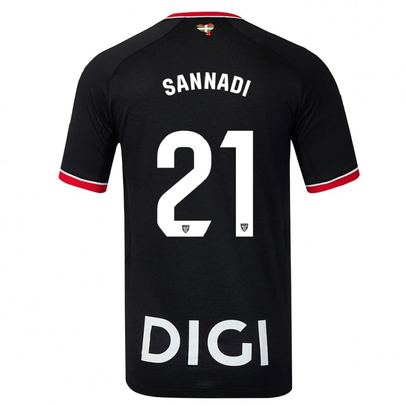 Danxen Mænd Maroan Sannadi #21 Sort Hvid Rød Udebane Spillertrøjer 2026/27 Trøje T-Shirt