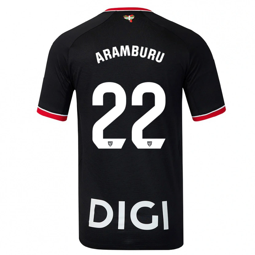 Danxen Mænd Beñat Aramburu #22 Sort Hvid Rød Udebane Spillertrøjer 2026/27 Trøje T-Shirt