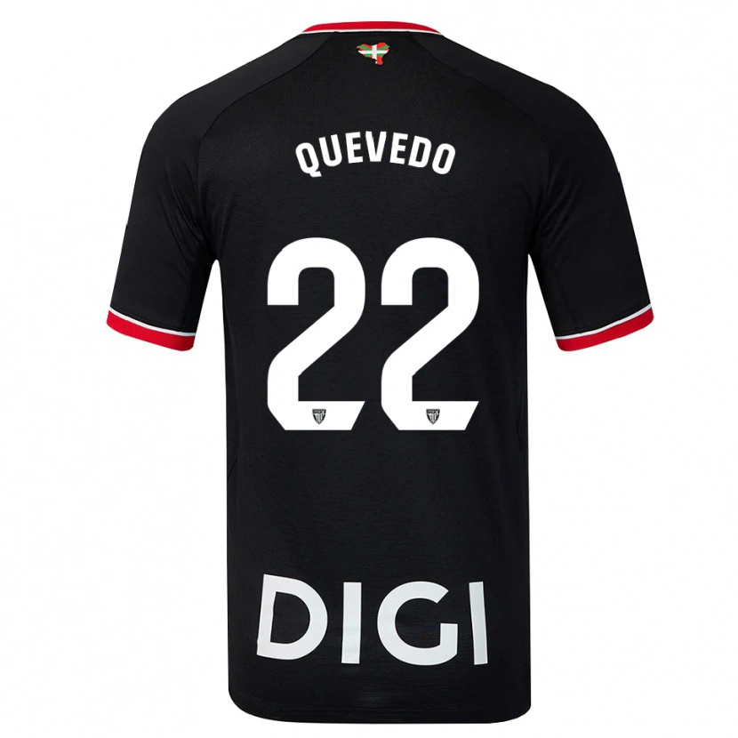 Danxen Mænd Ugaitz Quevedo #22 Sort Hvid Rød Udebane Spillertrøjer 2026/27 Trøje T-Shirt