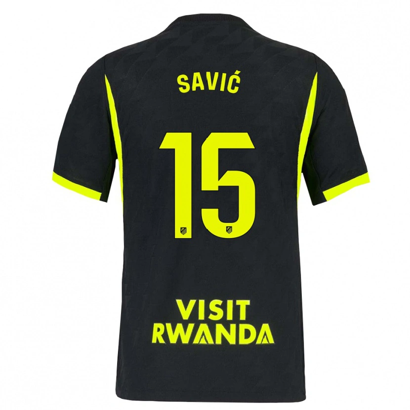 Danxen Mænd Stefan Savic #15 Lysegrøn Sort Udebane Spillertrøjer 2026/27 Trøje T-Shirt