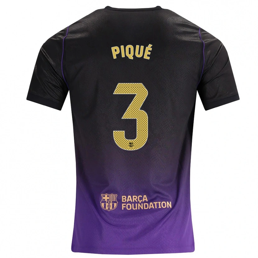 Danxen Mænd Gerard Pique #3 Lilla Gul Sort Udebane Spillertrøjer 2026/27 Trøje T-Shirt