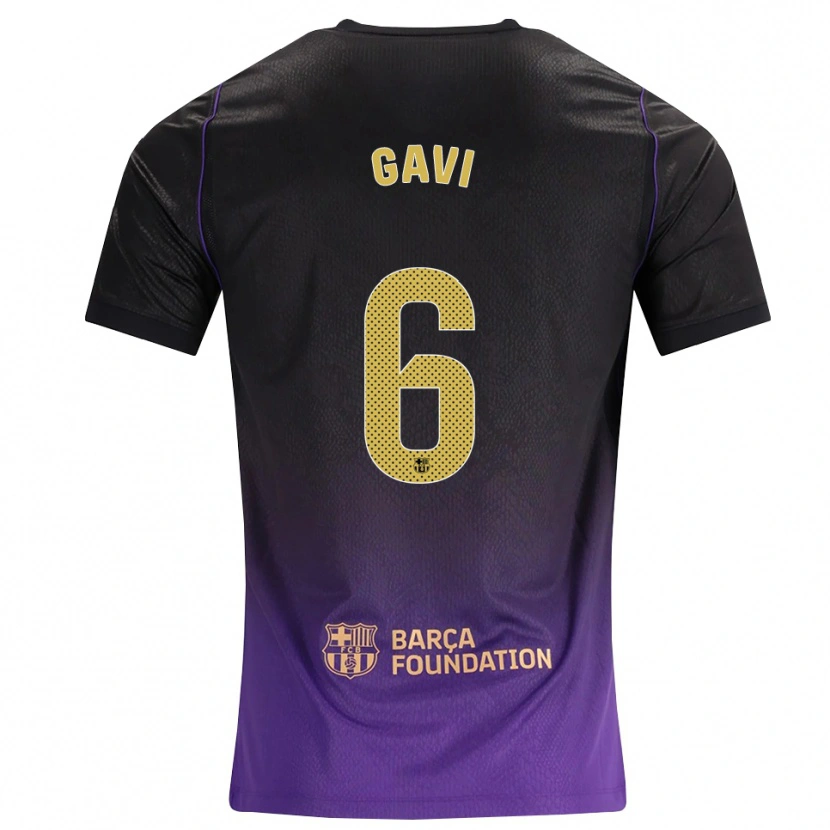 Danxen Mænd Pablo Martín Páez Gavira #6 Lilla Gul Sort Udebane Spillertrøjer 2026/27 Trøje T-Shirt