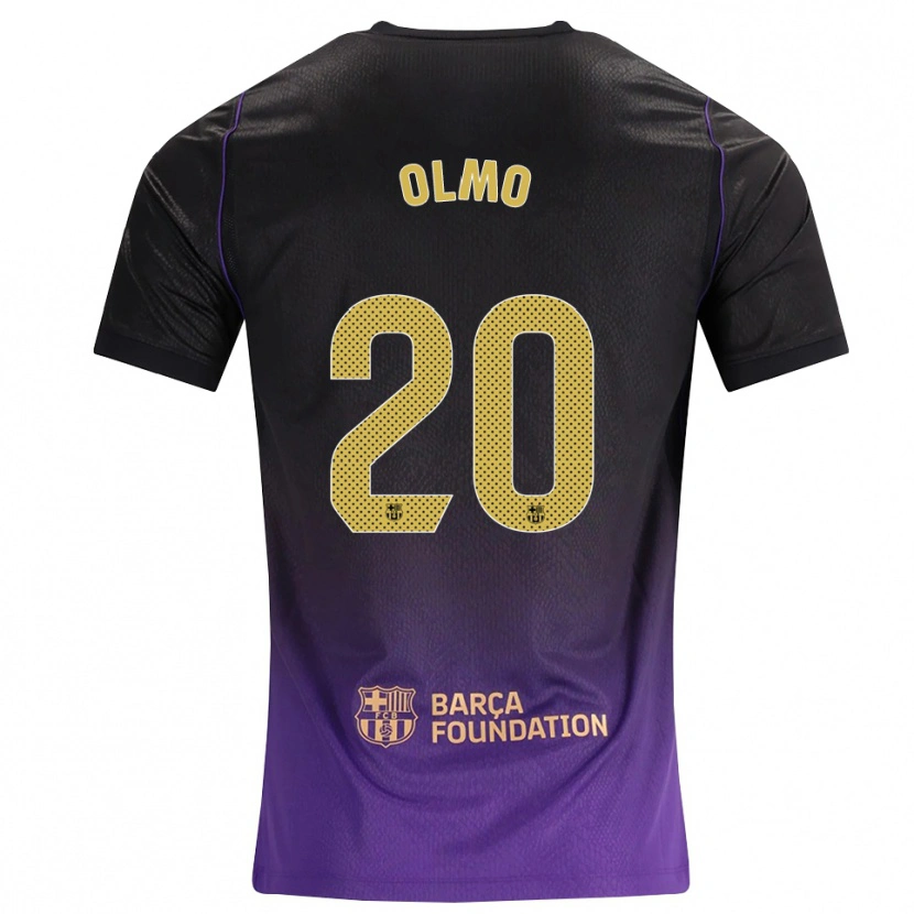 Danxen Mænd Dani Olmo #20 Lilla Gul Sort Udebane Spillertrøjer 2026/27 Trøje T-Shirt