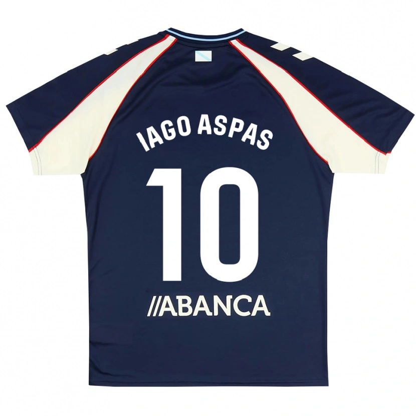 Danxen Mænd Iago Aspas #10 Kongeblå Rød Hvid Udebane Spillertrøjer 2026/27 Trøje T-Shirt