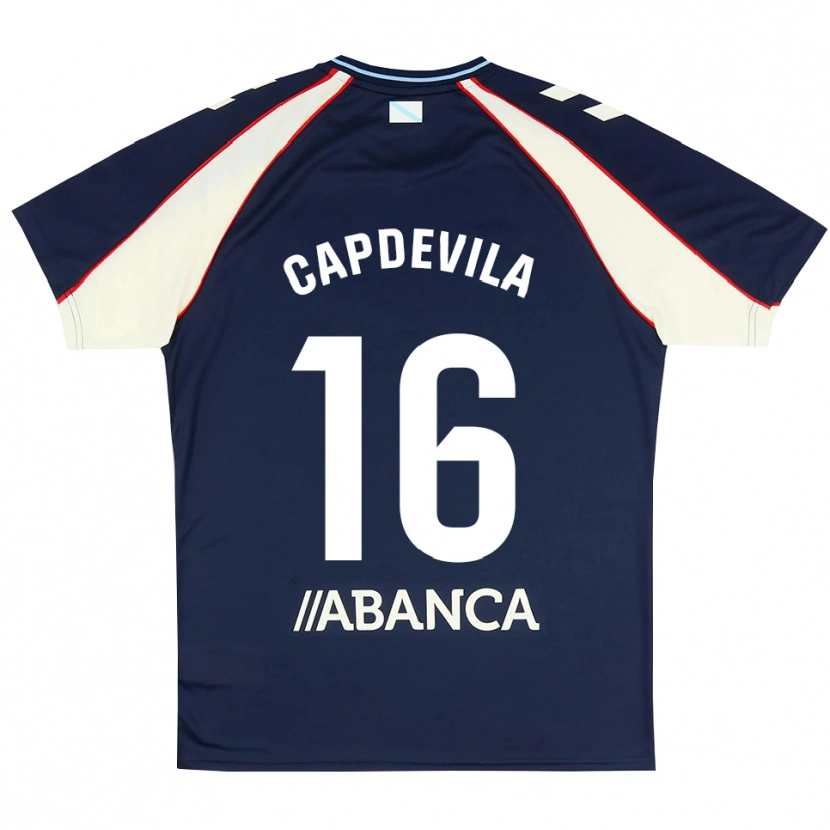 Danxen Mænd Adrià Capdevila #16 Kongeblå Rød Hvid Udebane Spillertrøjer 2026/27 Trøje T-Shirt