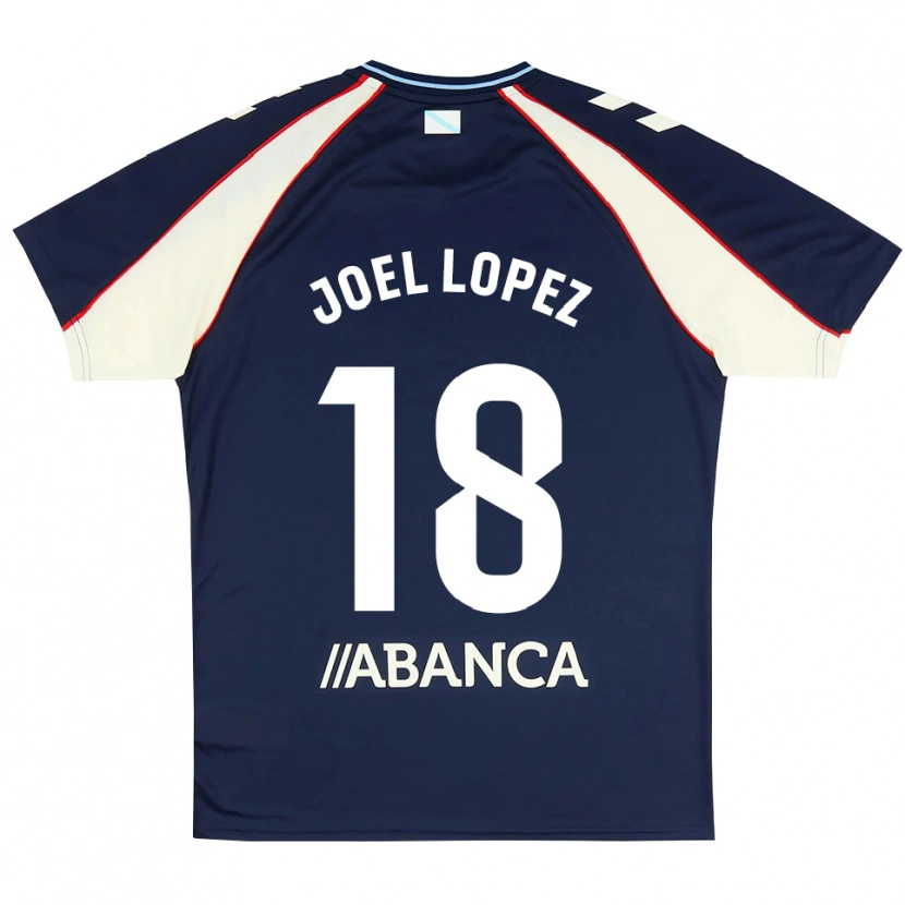 Danxen Mænd Joel López #18 Kongeblå Rød Hvid Udebane Spillertrøjer 2026/27 Trøje T-Shirt