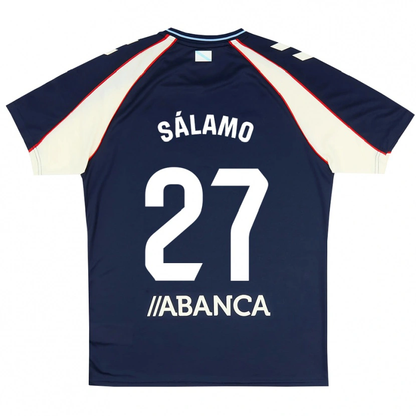 Danxen Mænd Jorge Sálamo #27 Kongeblå Rød Hvid Udebane Spillertrøjer 2026/27 Trøje T-Shirt
