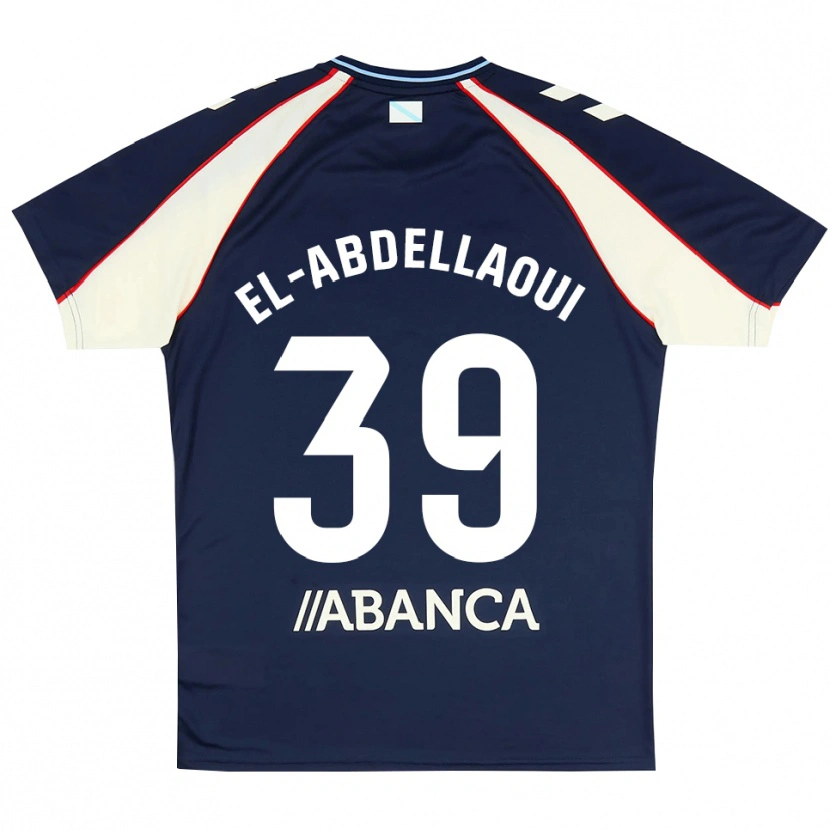 Danxen Mænd Jones El-Abdellaoui #39 Kongeblå Rød Hvid Udebane Spillertrøjer 2026/27 Trøje T-Shirt