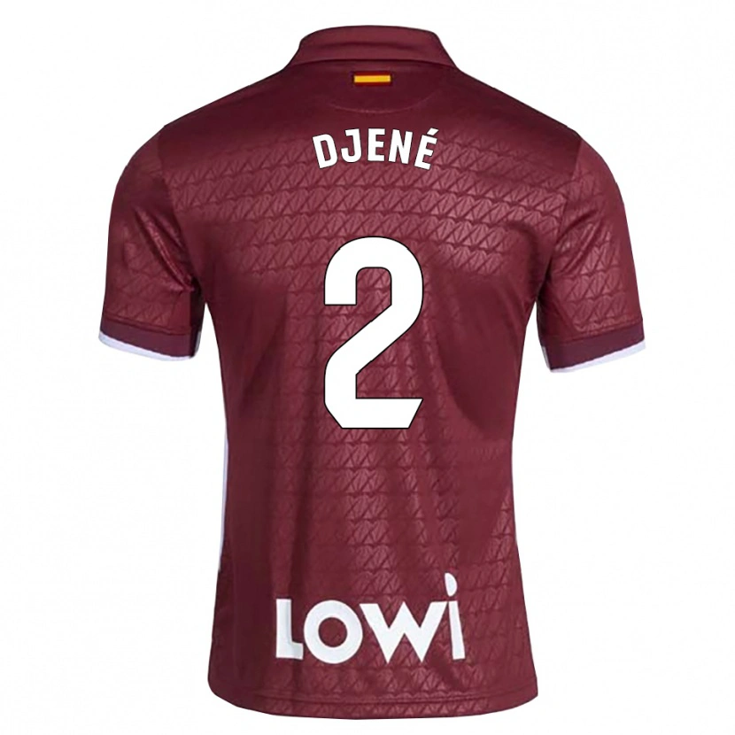Danxen Mænd Dakonam Djené #2 Mørkerød Hvid Udebane Spillertrøjer 2026/27 Trøje T-Shirt