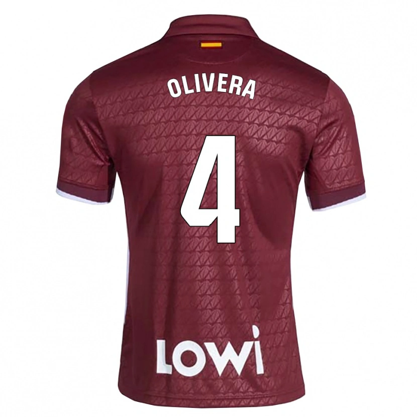 Danxen Mænd Ian Olivera #4 Mørkerød Hvid Udebane Spillertrøjer 2026/27 Trøje T-Shirt