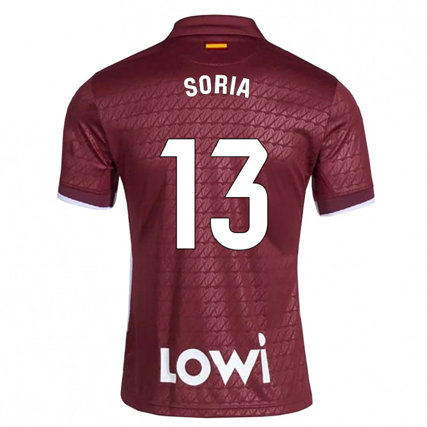 Danxen Mænd David Soria #13 Mørkerød Hvid Udebane Spillertrøjer 2026/27 Trøje T-Shirt