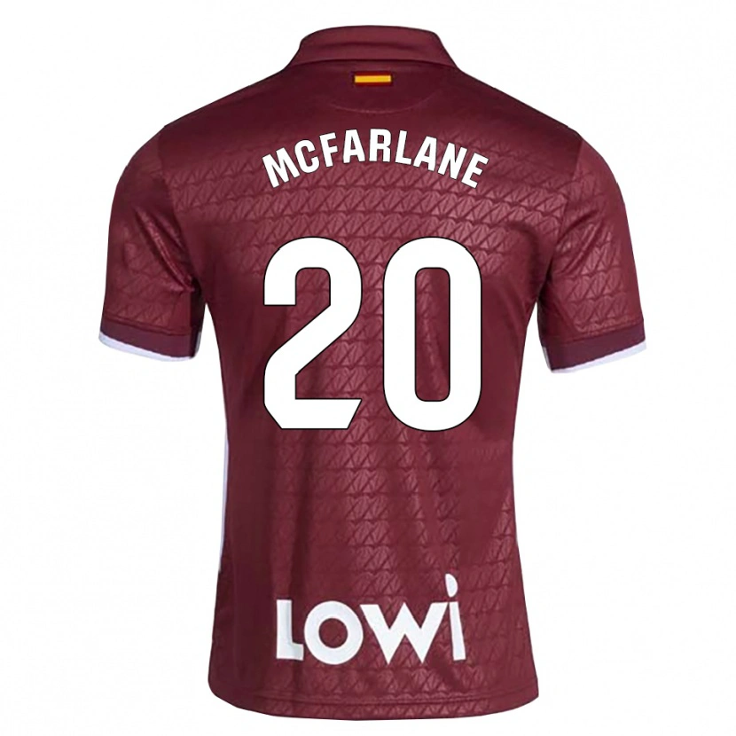 Danxen Mænd Ayden Mcfarlane #20 Mørkerød Hvid Udebane Spillertrøjer 2026/27 Trøje T-Shirt