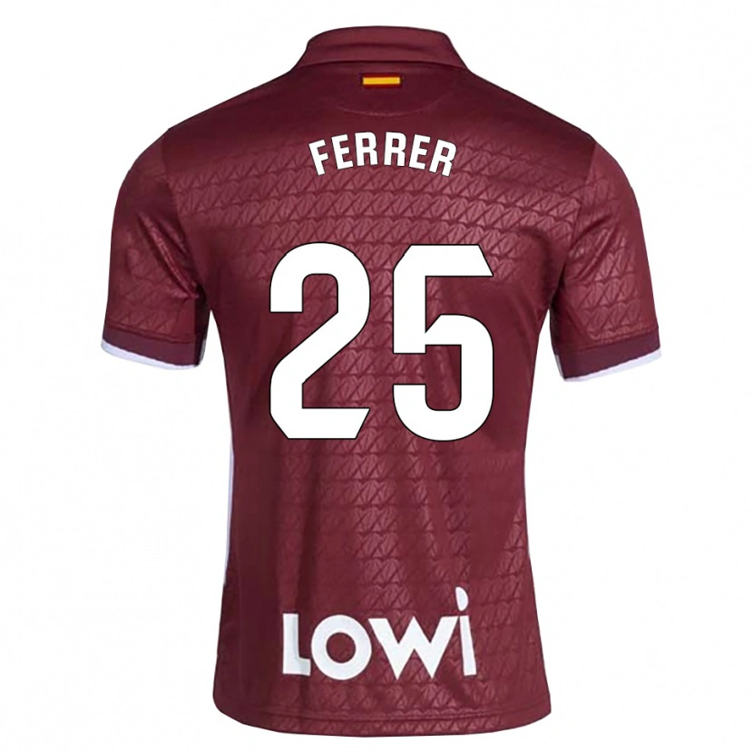 Danxen Mænd Diego Ferrer #25 Mørkerød Hvid Udebane Spillertrøjer 2026/27 Trøje T-Shirt