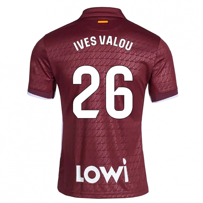 Danxen Mænd Jean Ives Valou #26 Mørkerød Hvid Udebane Spillertrøjer 2026/27 Trøje T-Shirt