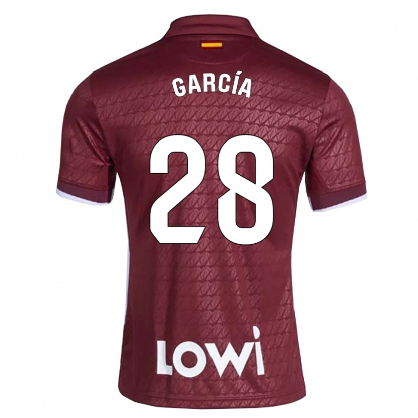 Danxen Mænd Hugo García #28 Mørkerød Hvid Udebane Spillertrøjer 2026/27 Trøje T-Shirt