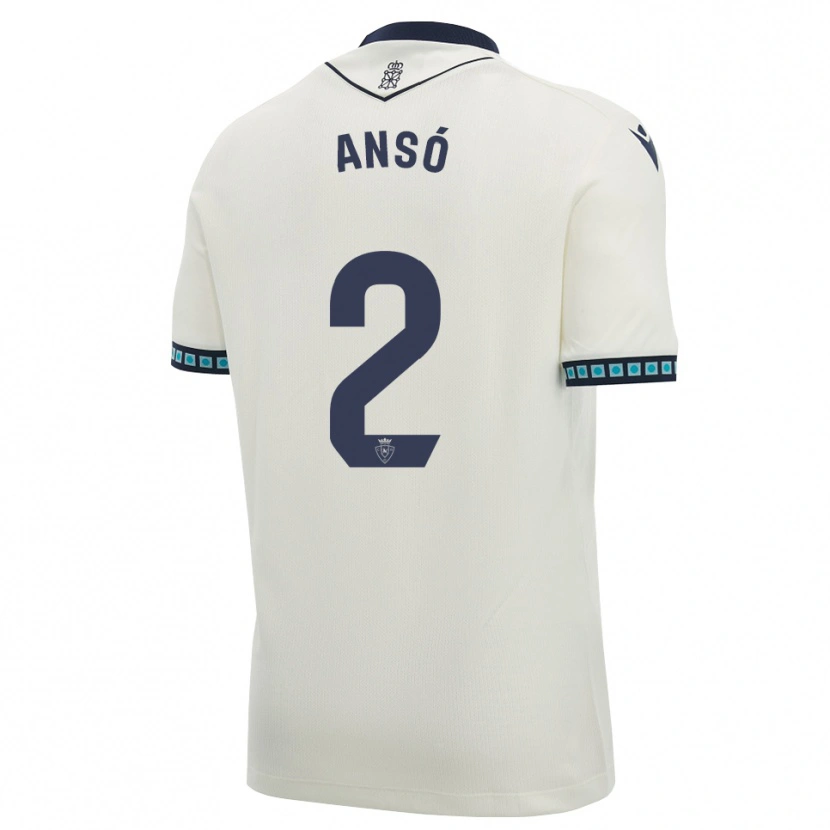 Danxen Mænd Mikel Ansó #2 Hvid Sort Lys Himmelblå Udebane Spillertrøjer 2026/27 Trøje T-Shirt