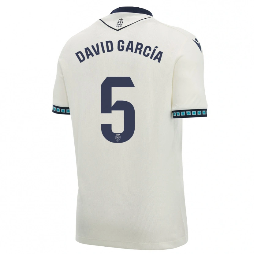 Danxen Mænd David García #5 Hvid Sort Lys Himmelblå Udebane Spillertrøjer 2026/27 Trøje T-Shirt