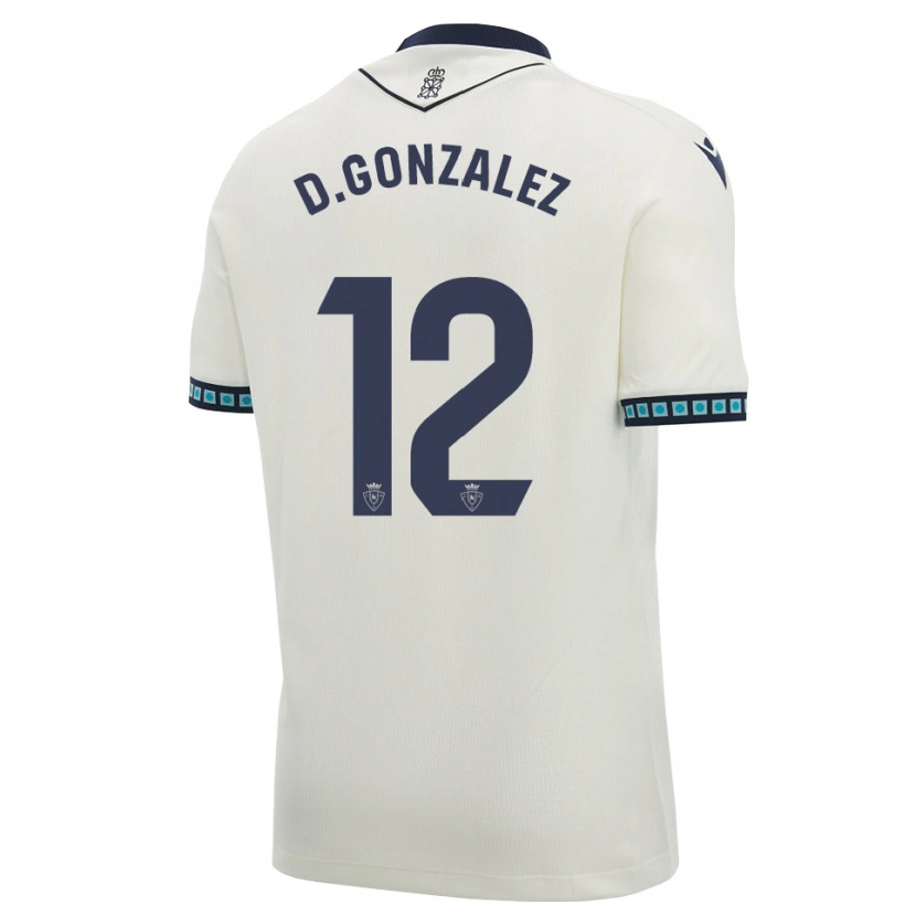 Danxen Mænd Dani González #12 Hvid Sort Lys Himmelblå Udebane Spillertrøjer 2026/27 Trøje T-Shirt