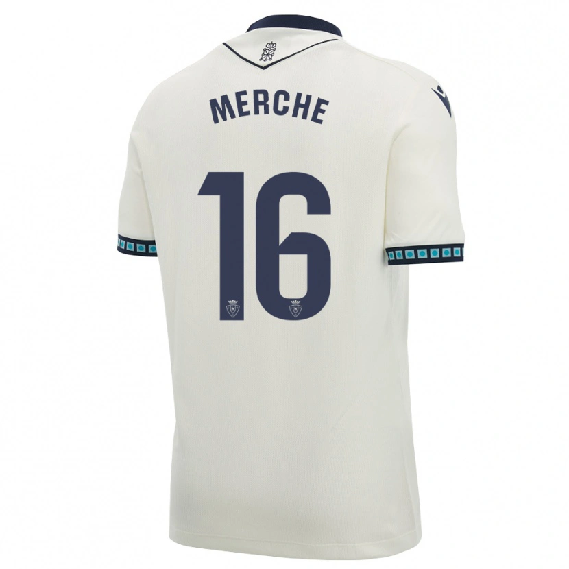 Danxen Mænd Merche Izal García #16 Hvid Sort Lys Himmelblå Udebane Spillertrøjer 2026/27 Trøje T-Shirt