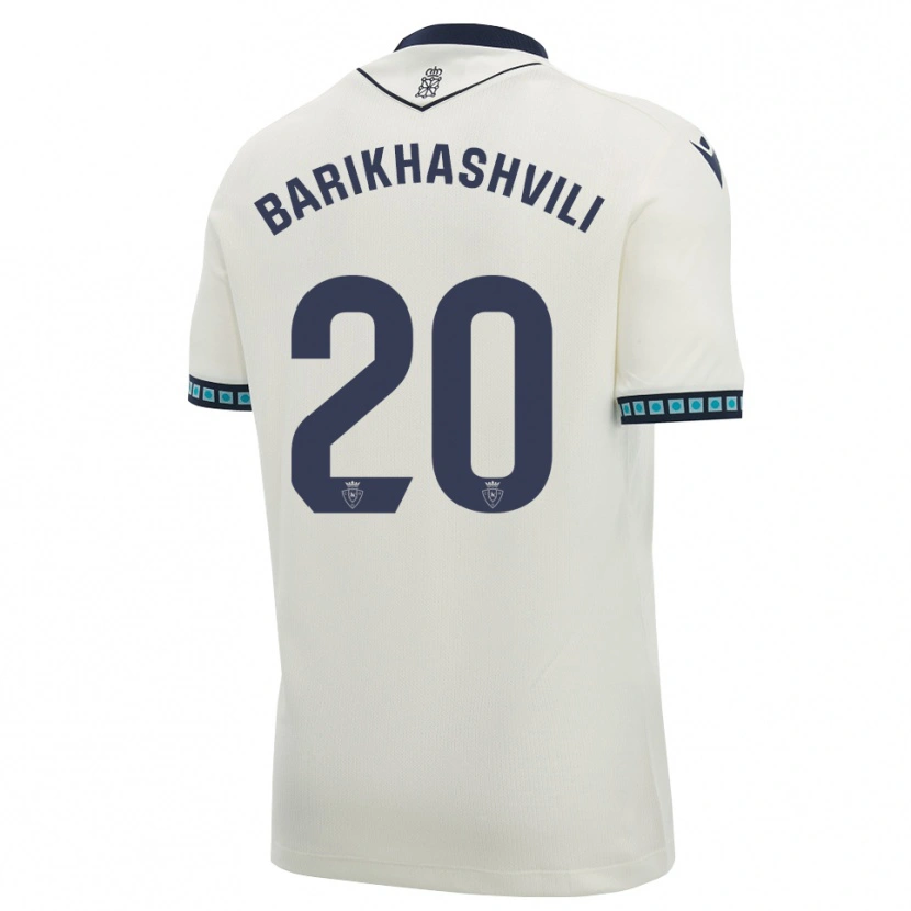 Danxen Mænd Nika Barikhashvili #20 Hvid Sort Lys Himmelblå Udebane Spillertrøjer 2026/27 Trøje T-Shirt