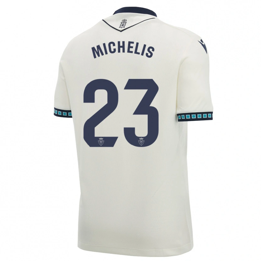 Danxen Mænd Nikolaos Michelis #23 Hvid Sort Lys Himmelblå Udebane Spillertrøjer 2026/27 Trøje T-Shirt