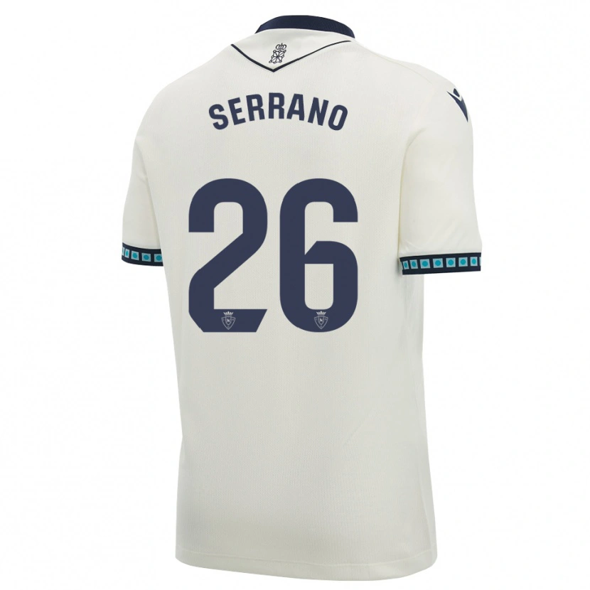 Danxen Mænd Mikel Serrano #26 Hvid Sort Lys Himmelblå Udebane Spillertrøjer 2026/27 Trøje T-Shirt