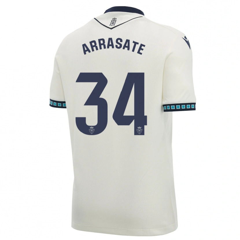 Danxen Mænd Ibai Arrasate #34 Hvid Sort Lys Himmelblå Udebane Spillertrøjer 2026/27 Trøje T-Shirt