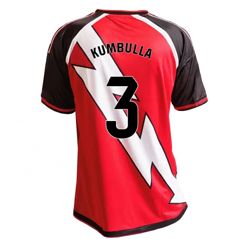 Danxen Mænd Marash Kumbulla #3 Rød Sort Hvid Udebane Spillertrøjer 2026/27 Trøje T-Shirt