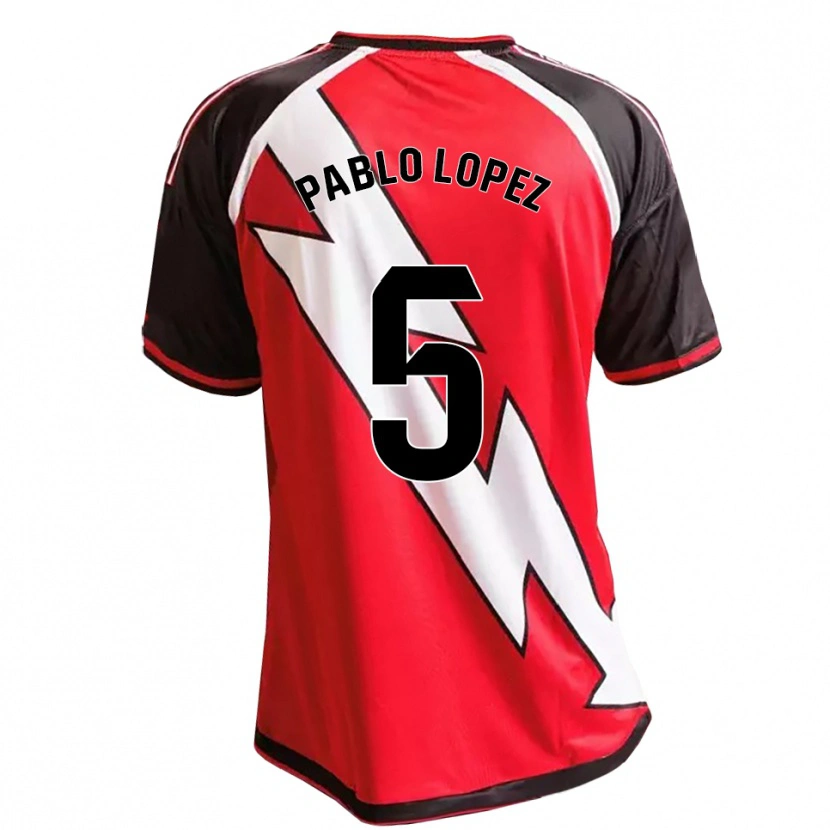 Danxen Mænd Pablo López #5 Rød Sort Hvid Udebane Spillertrøjer 2026/27 Trøje T-Shirt
