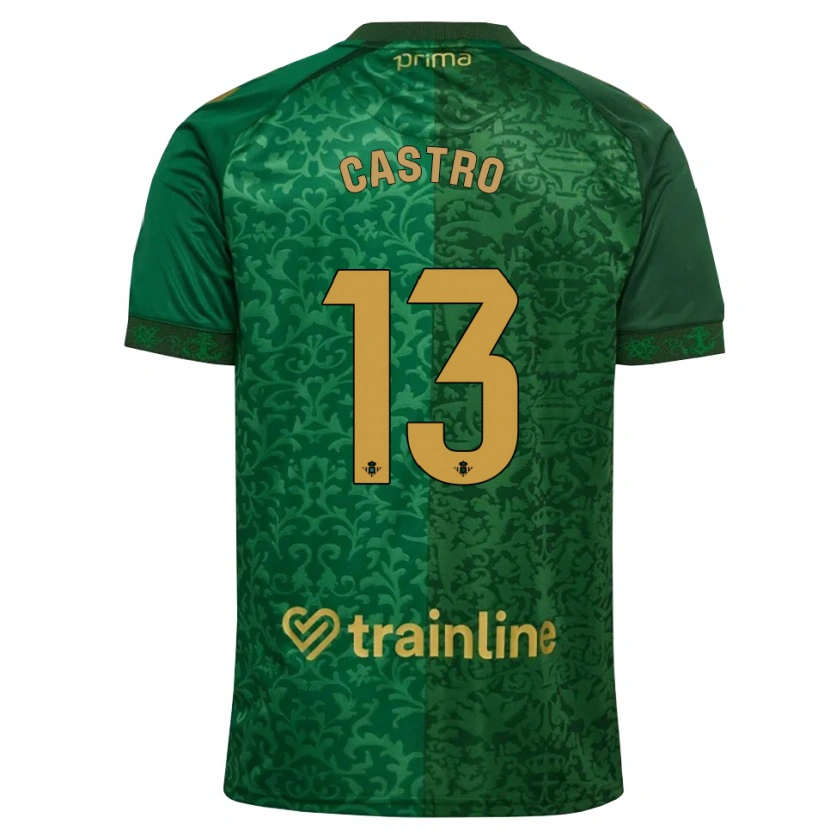 Danxen Mænd Danel Castro #13 Skovgrøn Mørk Gyldenrod Udebane Spillertrøjer 2026/27 Trøje T-Shirt
