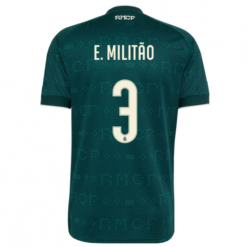 Danxen Mænd Éder Militão #3 Mørk Skifergrå Hvid Udebane Spillertrøjer 2026/27 Trøje T-Shirt