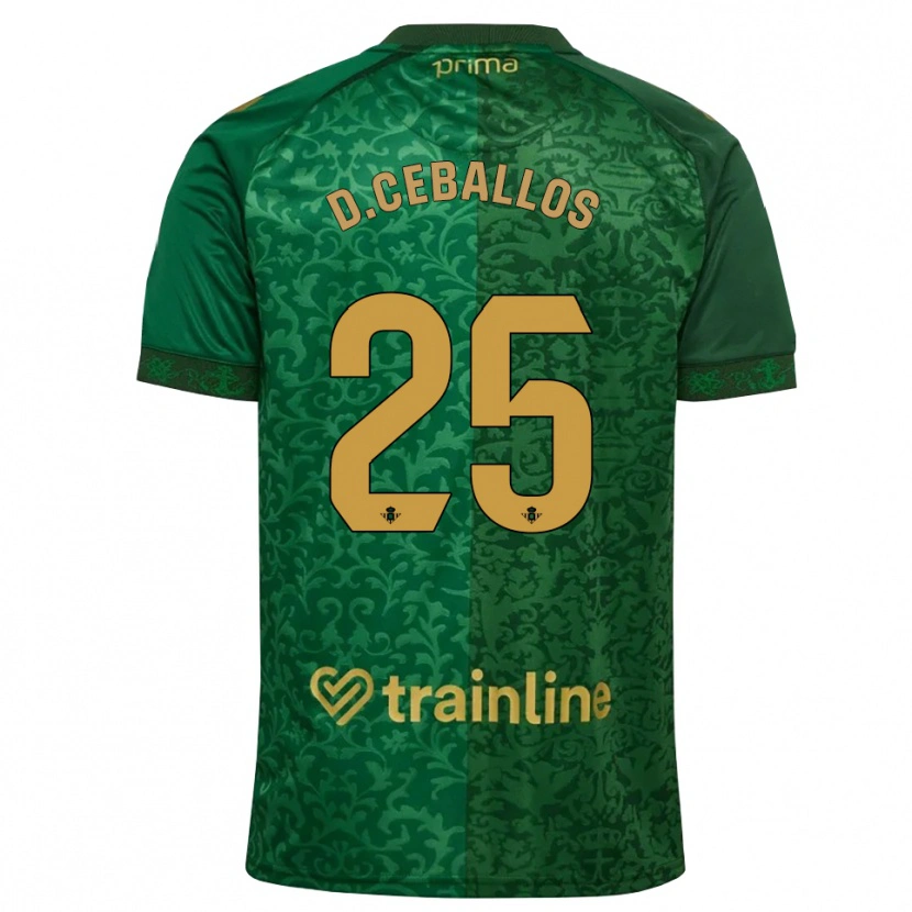 Danxen Mænd Dani Ceballos #25 Skovgrøn Mørk Gyldenrod Udebane Spillertrøjer 2026/27 Trøje T-Shirt