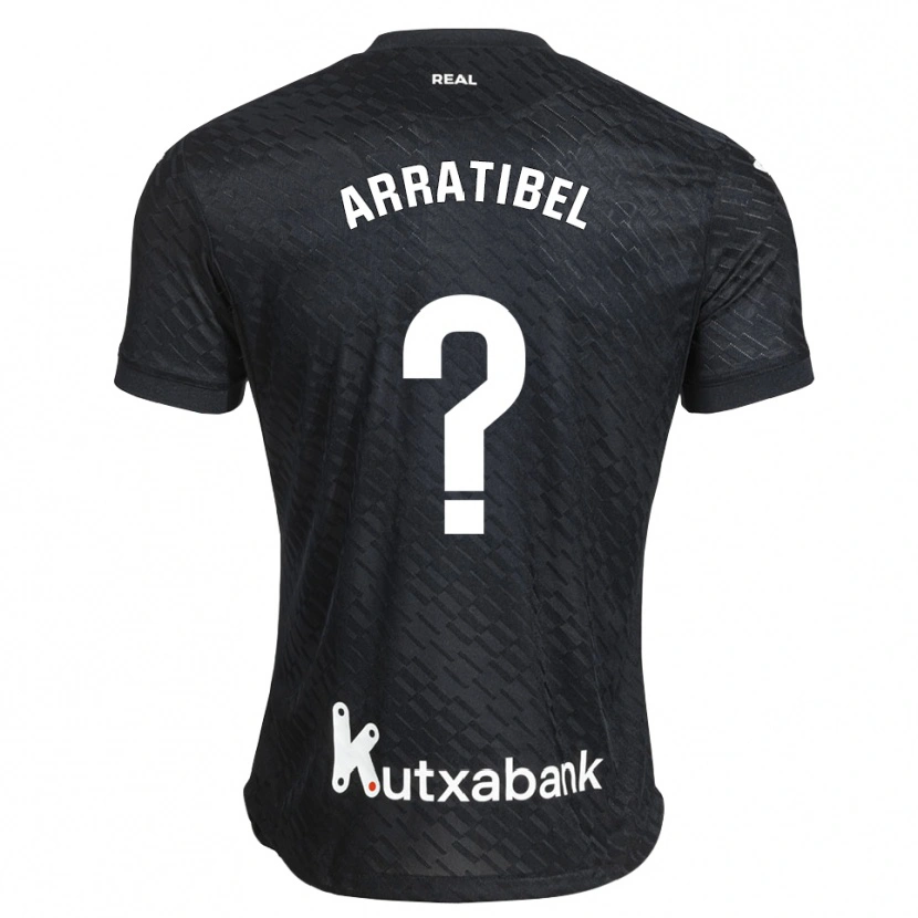 Danxen Mænd Beñat Arratibel #0 Sort Hvid Udebane Spillertrøjer 2026/27 Trøje T-Shirt