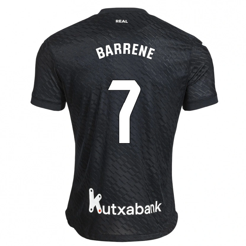Danxen Mænd Ander Barrenetxea #7 Sort Hvid Udebane Spillertrøjer 2026/27 Trøje T-Shirt
