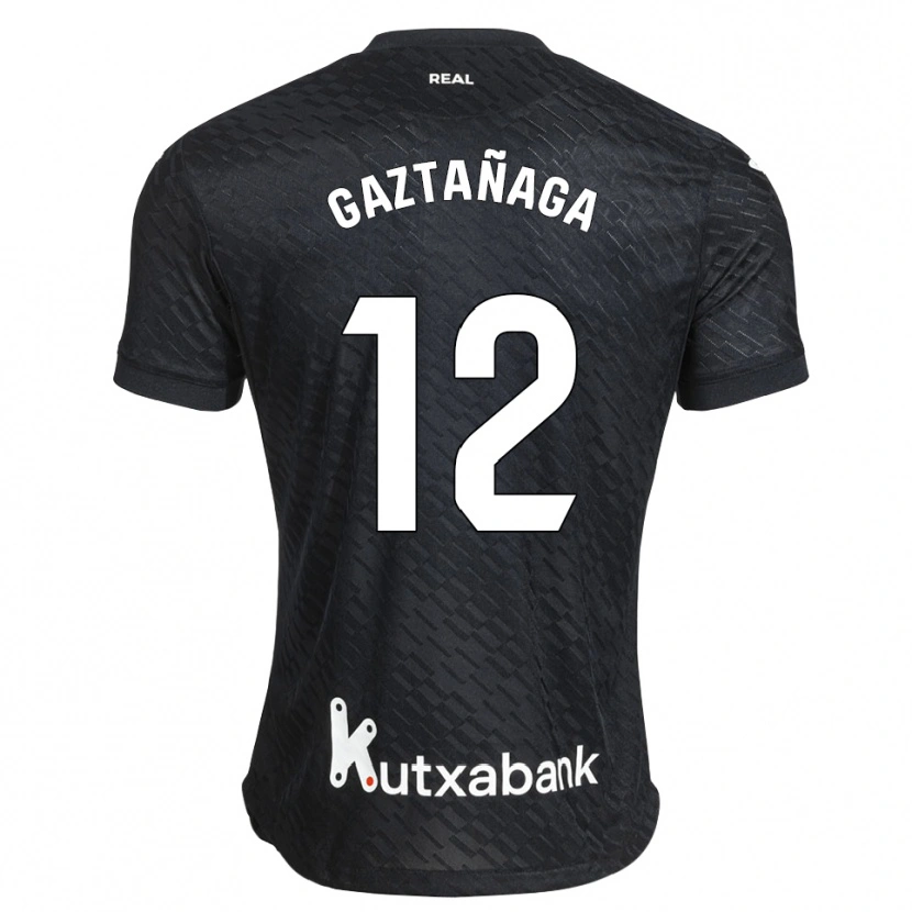 Danxen Mænd Julen Gaztañaga #12 Sort Hvid Udebane Spillertrøjer 2026/27 Trøje T-Shirt