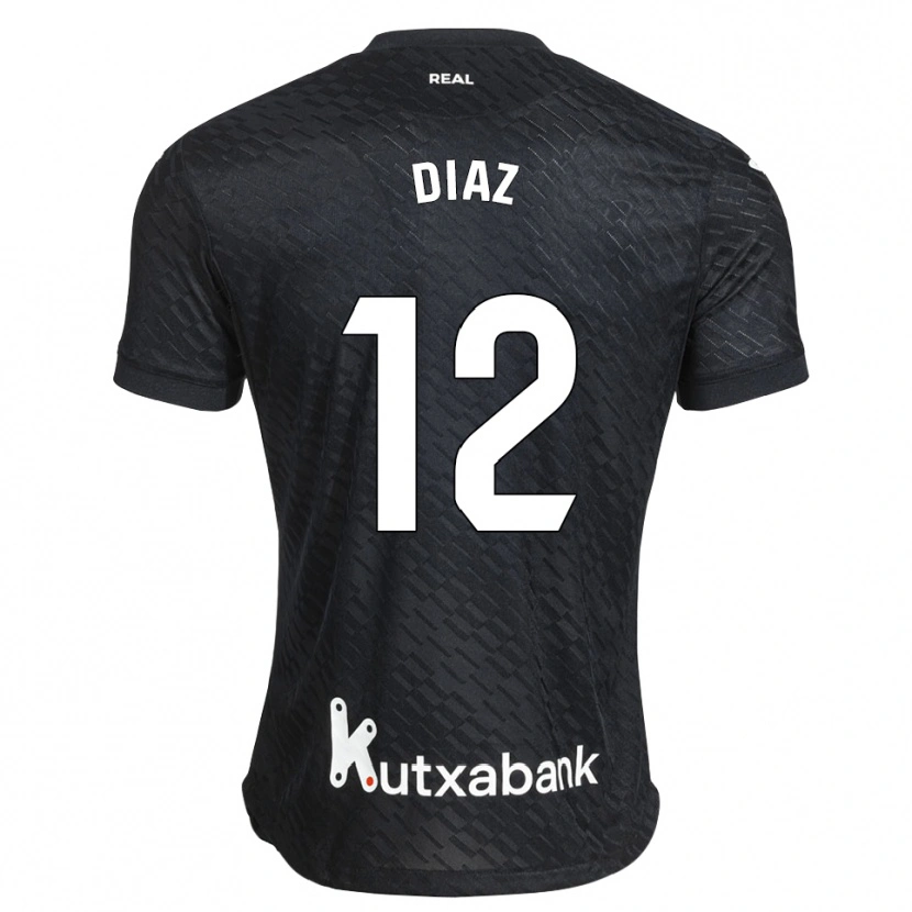 Danxen Mænd Ekain Díaz #12 Sort Hvid Udebane Spillertrøjer 2026/27 Trøje T-Shirt