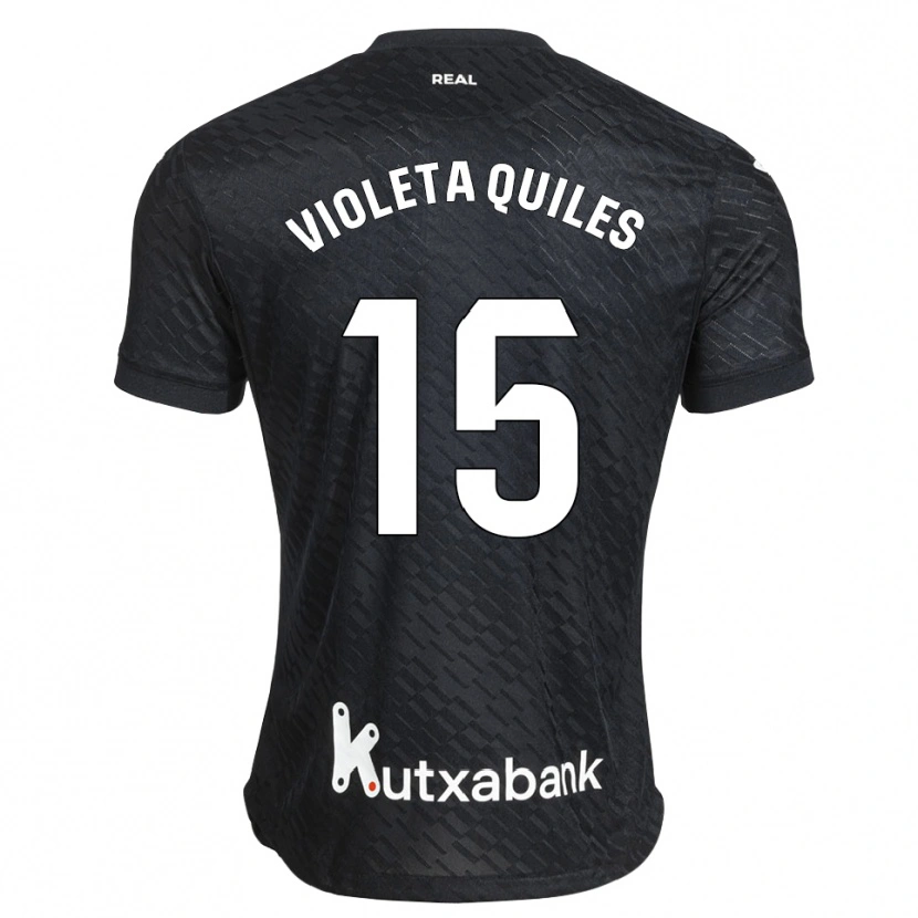 Danxen Mænd Violeta Quiles #15 Sort Hvid Udebane Spillertrøjer 2026/27 Trøje T-Shirt