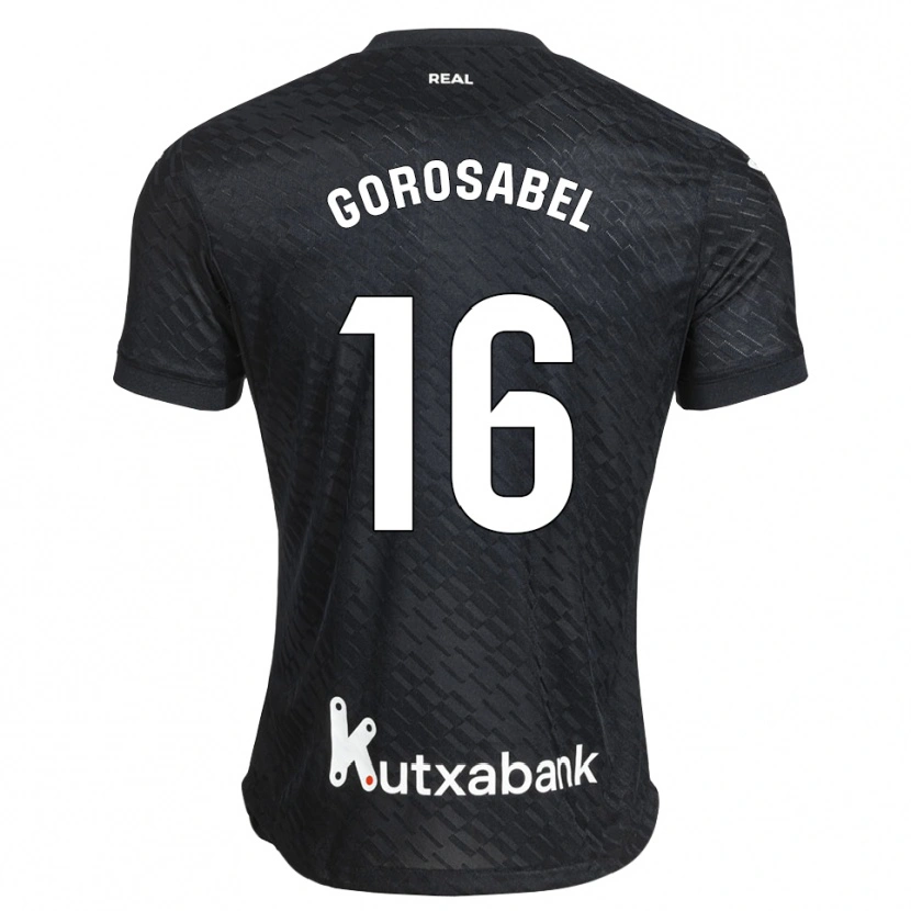 Danxen Mænd Gorka Gorosabel #16 Sort Hvid Udebane Spillertrøjer 2026/27 Trøje T-Shirt