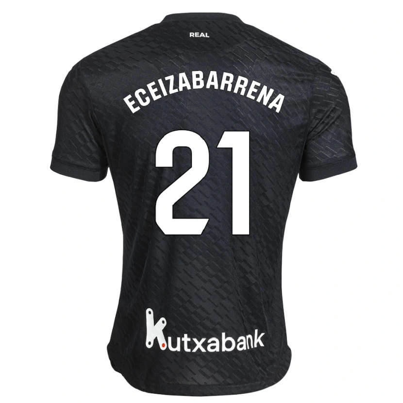 Danxen Mænd Jon Eceizabarrena #21 Sort Hvid Udebane Spillertrøjer 2026/27 Trøje T-Shirt