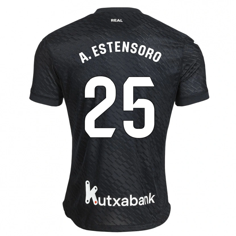 Danxen Mænd Alazne Estensoro #25 Sort Hvid Udebane Spillertrøjer 2026/27 Trøje T-Shirt