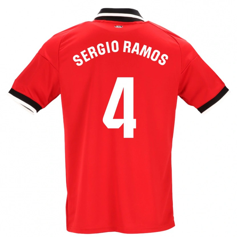 Danxen Mænd Sergio Ramos #4 Sort Hvid Rød Udebane Spillertrøjer 2026/27 Trøje T-Shirt
