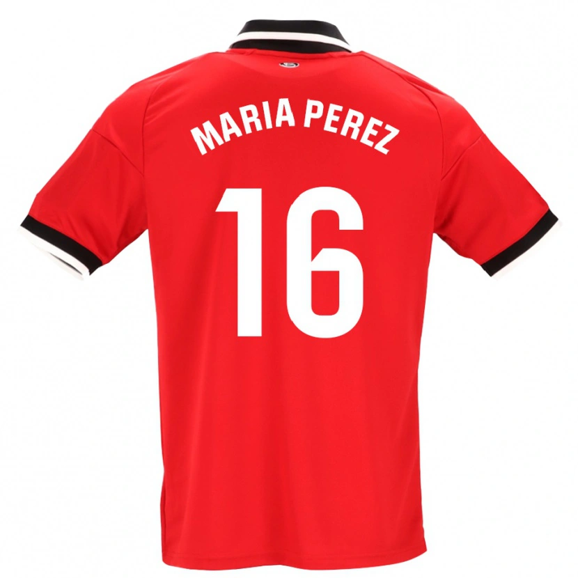 Danxen Mænd María Pérez Rabaza #16 Sort Hvid Rød Udebane Spillertrøjer 2026/27 Trøje T-Shirt