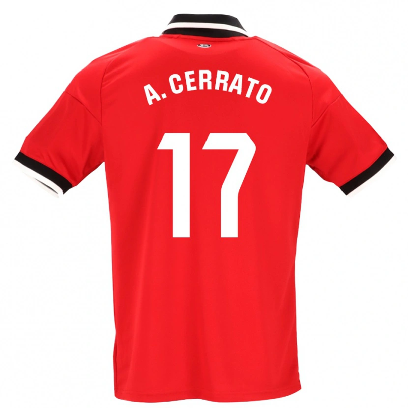 Danxen Mænd Alba Cerrato Izquierdo #17 Sort Hvid Rød Udebane Spillertrøjer 2026/27 Trøje T-Shirt