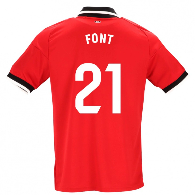 Danxen Mænd Jan Font #21 Sort Hvid Rød Udebane Spillertrøjer 2026/27 Trøje T-Shirt