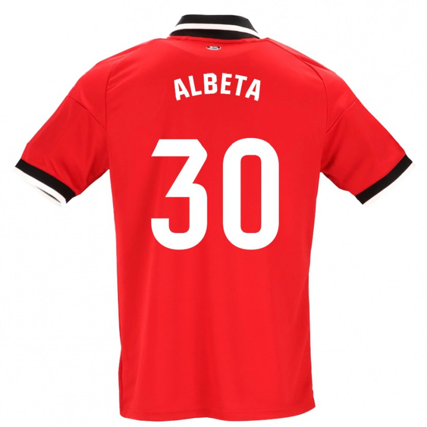 Danxen Mænd Alba María López Montiel #30 Sort Hvid Rød Udebane Spillertrøjer 2026/27 Trøje T-Shirt
