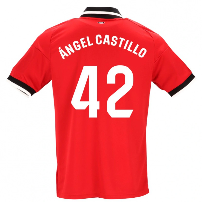 Danxen Mænd Manuel Ángel Castillo #42 Sort Hvid Rød Udebane Spillertrøjer 2026/27 Trøje T-Shirt