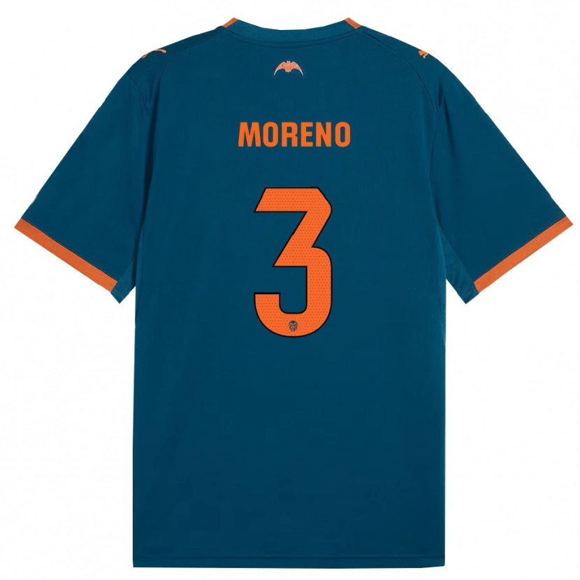Danxen Mænd Diego Moreno #3 Stålblå Orange Udebane Spillertrøjer 2026/27 Trøje T-Shirt